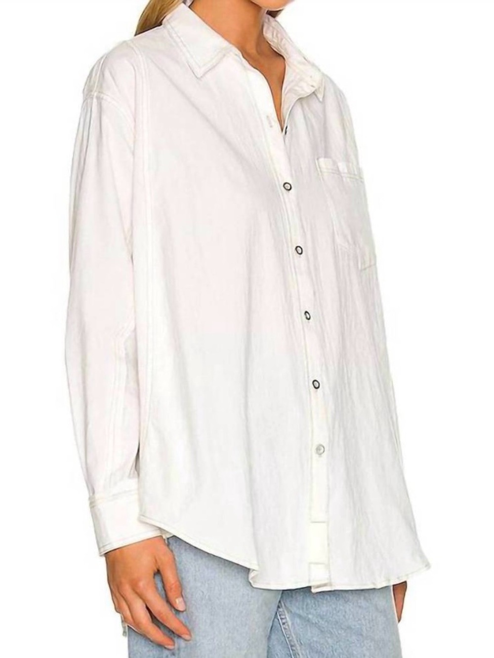 Free People Oversized Oxford Dreams Cotton Button-Up Shirt Size XS - Picture 2 of 9